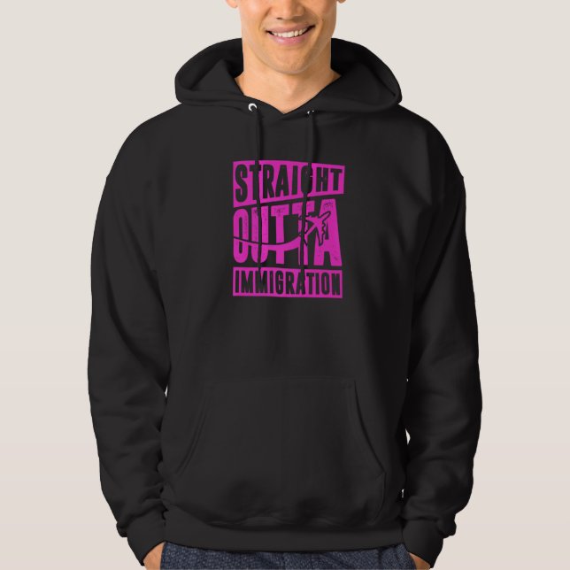 Sudadera Straight Outta Immigration Holiday Travel  White (Anverso)