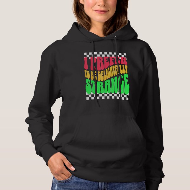 Sudadera Strange Weird Friends Humorous Odd Checkerboard Re (Anverso)