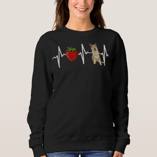 Sudadera Strawberry Berger Picard Heartbeat Dog (Anverso)