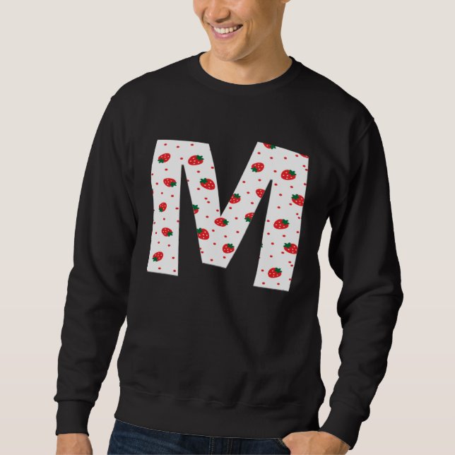 Sudadera Strawberry Initial Monogram Letter M Girl (Anverso)