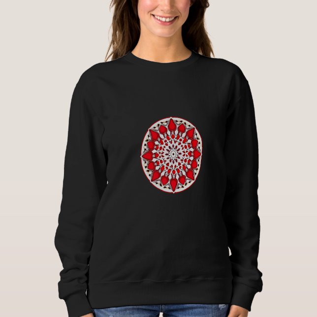 Sudadera Strawberry Mandala Red Berry Fruit Pattern Food (Anverso)