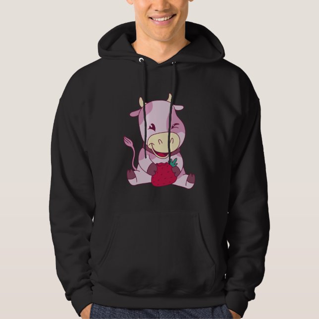 Sudadera Strawberry Pink Cow Milk (Anverso)