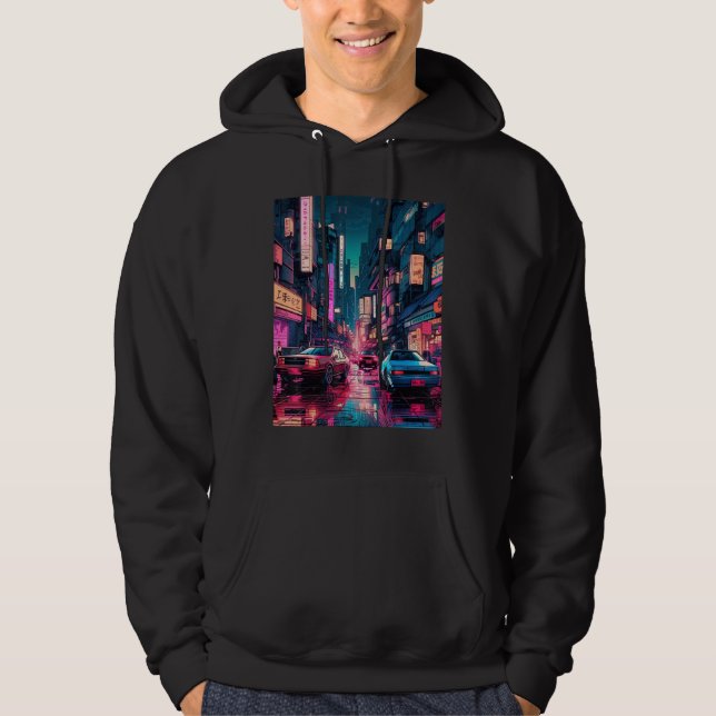 Sudadera Streets of Tokyo Japan Night Scene With Lights - V (Anverso)
