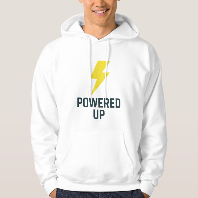 Sudadera Streetwear Hoodie – POWERED UP for Energy (Anverso)