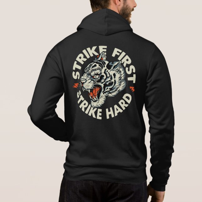 Sudadera strike_hard_ strike first tigre tattoo slogan old  (Reverso)