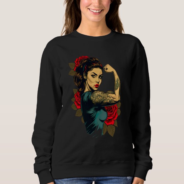 Sudadera Strong Wife Mother Roses Never Give Up  2 (Anverso)