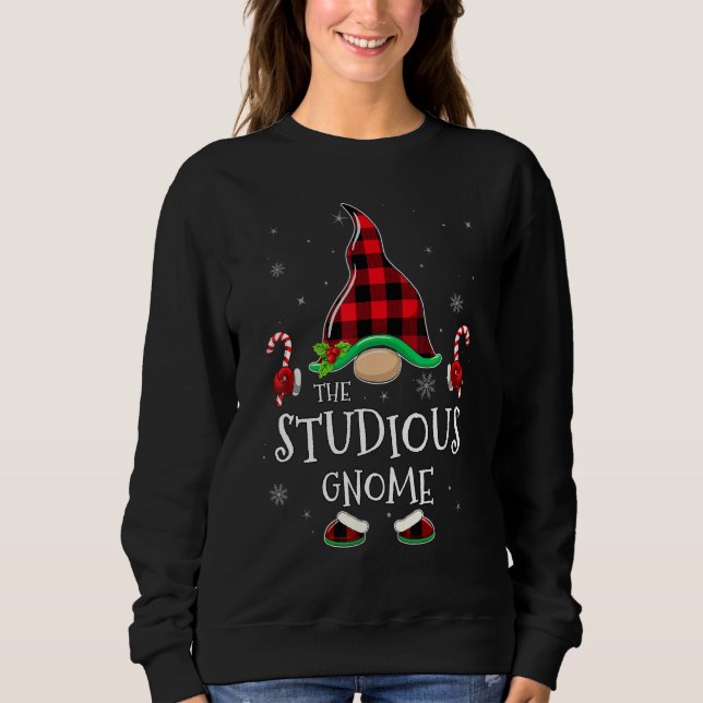Sudadera Studious Gnome Buffalo Plaid Matching Family Chris (Anverso)