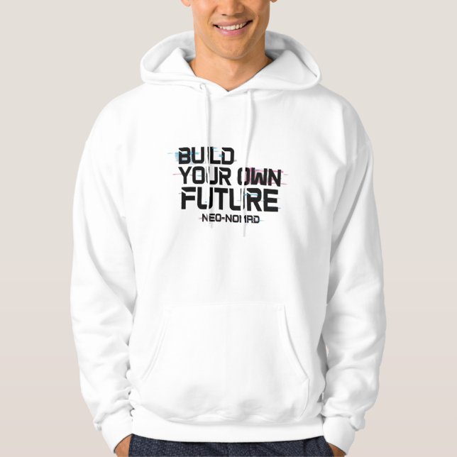 Sudadera Stylish White Hoodie with Unique Graphic Print (Anverso)