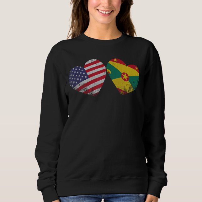 Sudadera Su familia patriótica con bandera norteamericana g (Anverso)