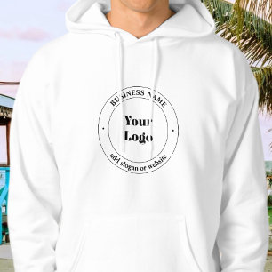 Sudadera Su logotipo comercial y texto promocional   Blanco