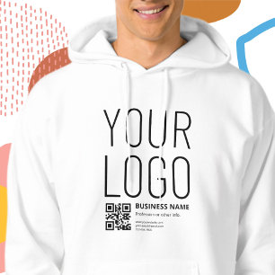 Sudadera Su logotipo con código QR editable y texto