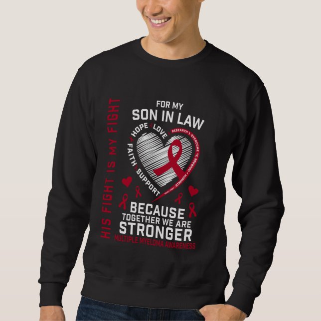 Sudadera Su lucha es mi lucha yerno mieloma múltiple (Anverso)