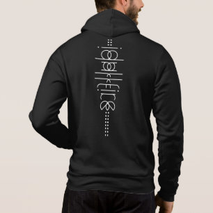 Sudadera Su nombre como glifos extranjeros único negro
