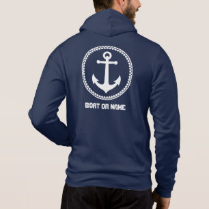 Sudadera Su nombre o barco Nautical Sea Anchor Naval Azul