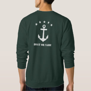 Sudadera Su nombre o nombre de barco Classic Anchor Forest 