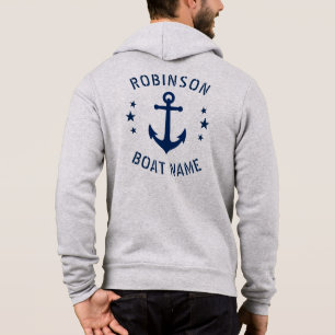 Sudadera Su nombre o nombre de barco vintage Anchars Blue G