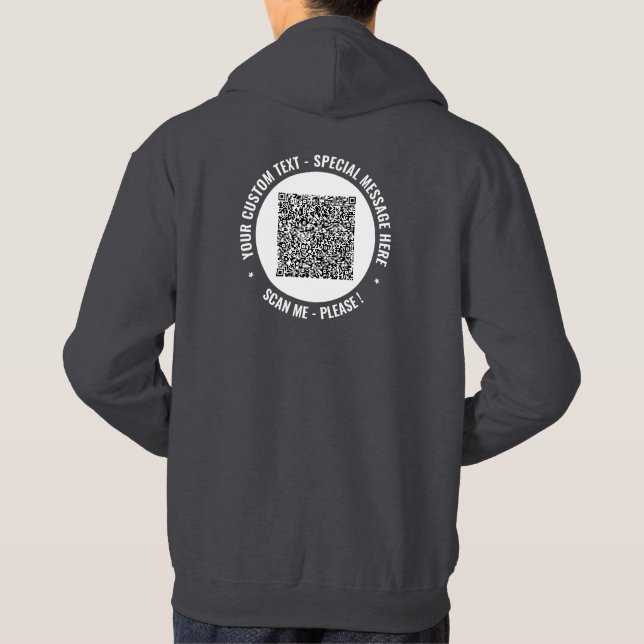 Sudadera Su pantalla de texto Personalizado de información  (Reverso)