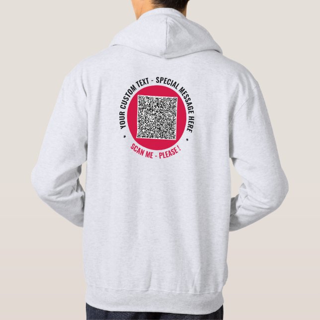 Sudadera Su Personalizado de exploración de código QR y el  (Reverso)
