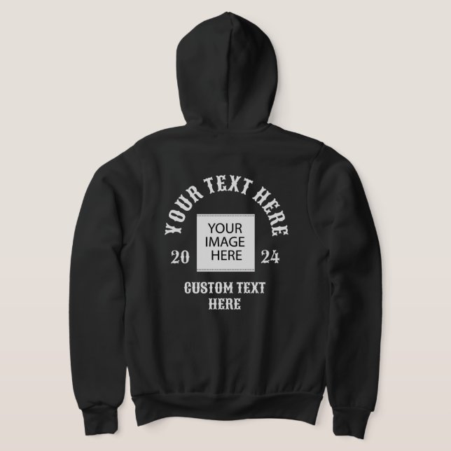 SUDADERA SU TEXTO O LOGOTIPO AQUÍ (Distribución Reverso )