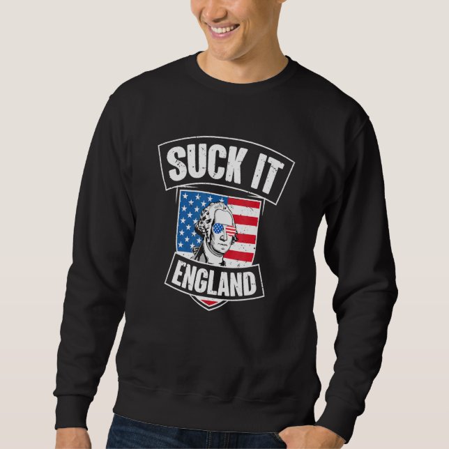 Sudadera Suck It England 4 De Julio George Washington 1 (Anverso)