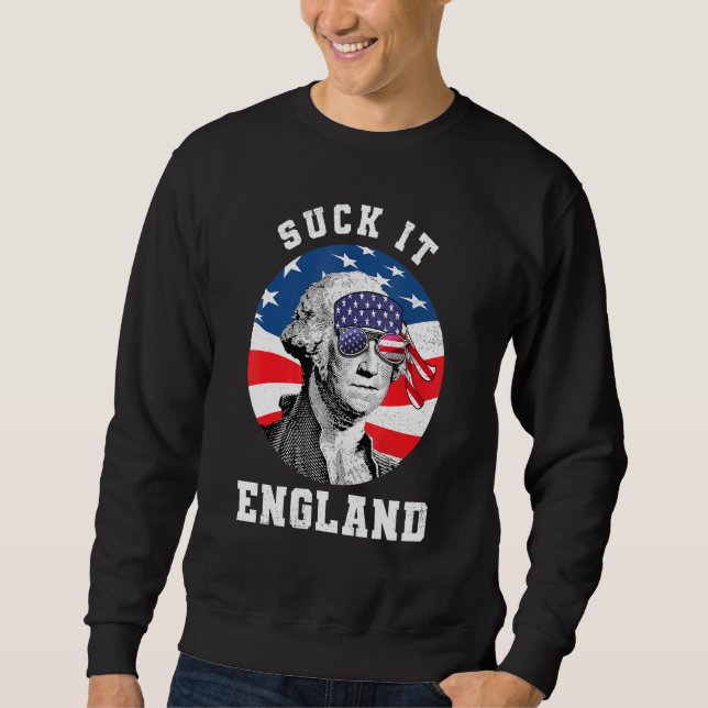 Sudadera Suck It England 4 De Julio - George Washington 14 (Anverso)