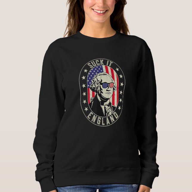 Sudadera Suck It England 4 De Julio George Washington 2 (Anverso)