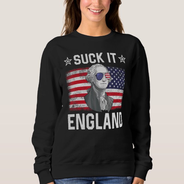 Sudadera Suck It England George Washington 1776 4 De Julio (Anverso)
