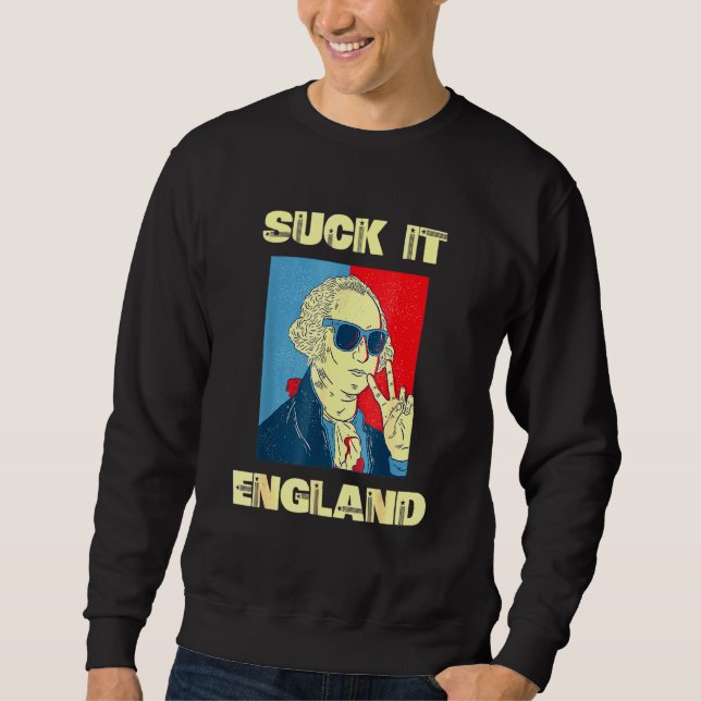 Sudadera Suck It England George Washington 4 De Julio (Anverso)
