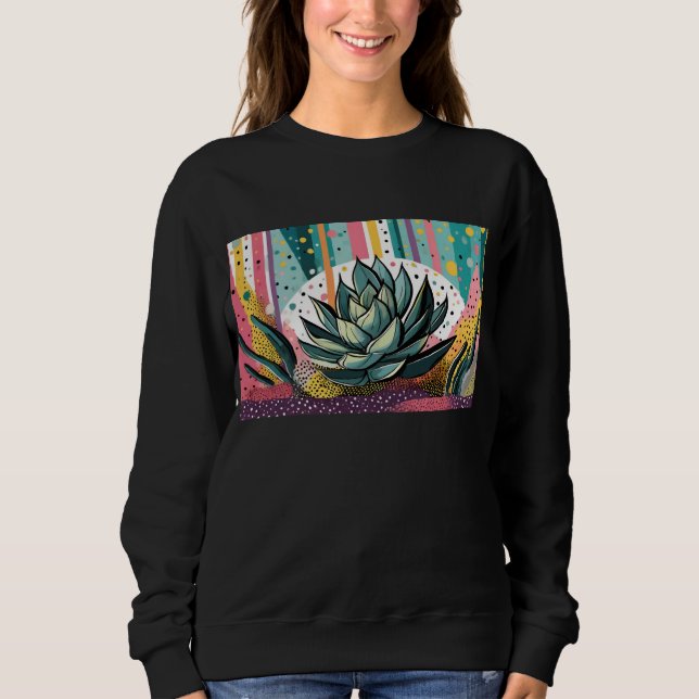 Sudadera Suculenta planta con puntos coloridos (Anverso)