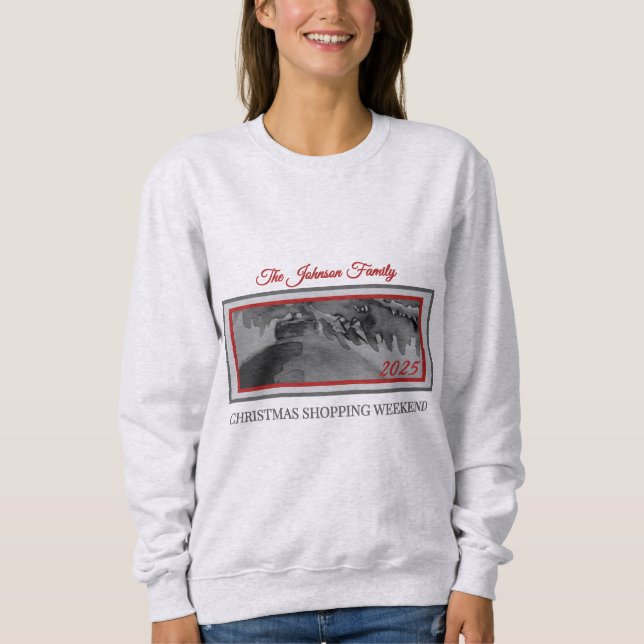 Sudadera Sudadera: Fin de semana de compras navideñas famil (Anverso)