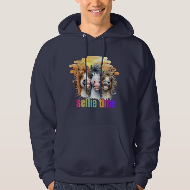 Sudadera Sudaderas,Horse meme funny horses on a selfie (Anverso)