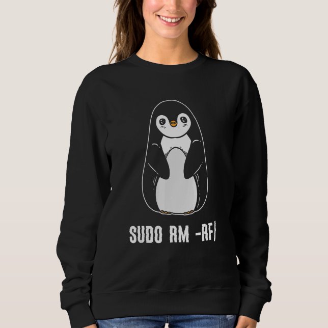 Sudadera sudo rm rf Programador de Computadora Linux (Anverso)