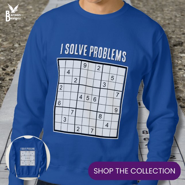 Sudadera Sudoku Resuelvo Problemas PERSONALIZADO (Stylish SUDOKU I Solve Problems sweatshirt with customizable text for Sudoku fanatics.)