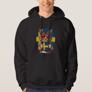 Sudadera Suecia Gato Lindo Sverige Corazón Bandera Sueca Su