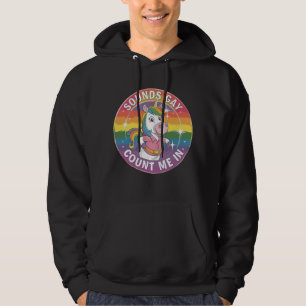 Sudadera Suena Gay Cuenta Conmigo Arcoíris Unicornio LGBTQ