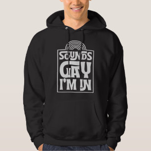 Sudadera Suena gay estoy en arcoíris minimalista de orgullo