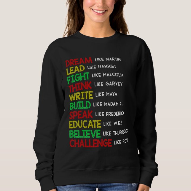 Sudadera Sueño Como Martin Lead Como Harriet Black History (Anverso)