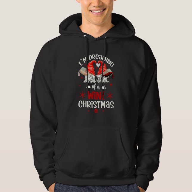 Sudadera Sueño Con Un Gnomé De Navidades De Vino Para Navid (Anverso)