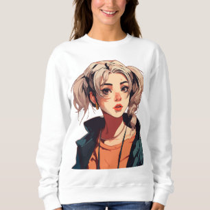 Sudadera Sueño de Anime: Belleza de Cabello Beige