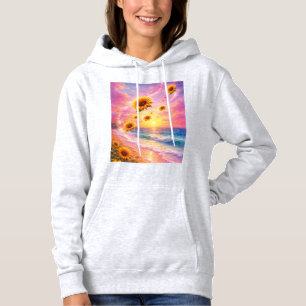 Sudadera Sueño Marino de Girasoles: Atardecer en la Playa