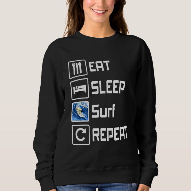 Sudadera Sueño Sleep Surf Repeat Beach Surfer (Anverso)