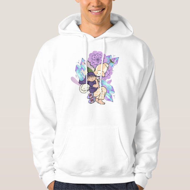 Sudadera Sueños Acogedores con Cachorros y Cristales Purpur (Anverso)