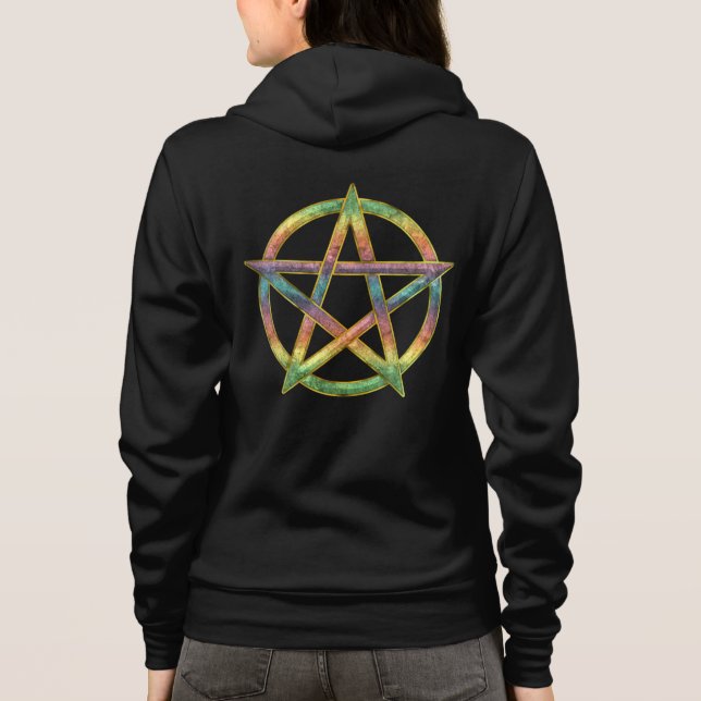 Sudadera Sueños cristalizados: Pentagrama del cuarzo arcoir (Reverso)