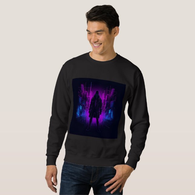 Sudadera Sueños de la ciudad nocturna - Neon Cyberpunk Futu (Anverso completo)