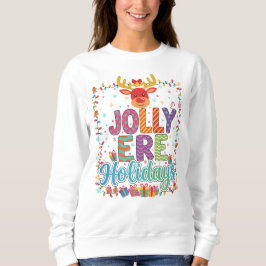 Sudadera "Suéter de luces navideñas Reno alegre"