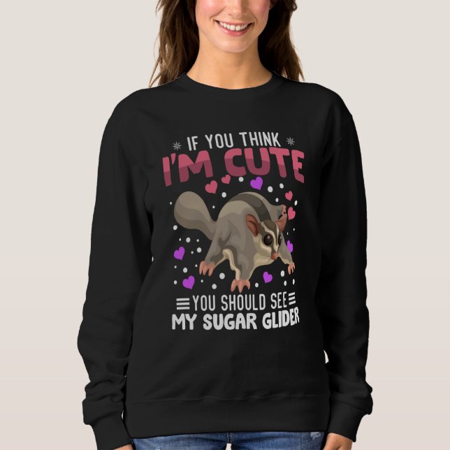Sudadera Sugar Glider Heart Valentine's Day Animal For Wome (Anverso)