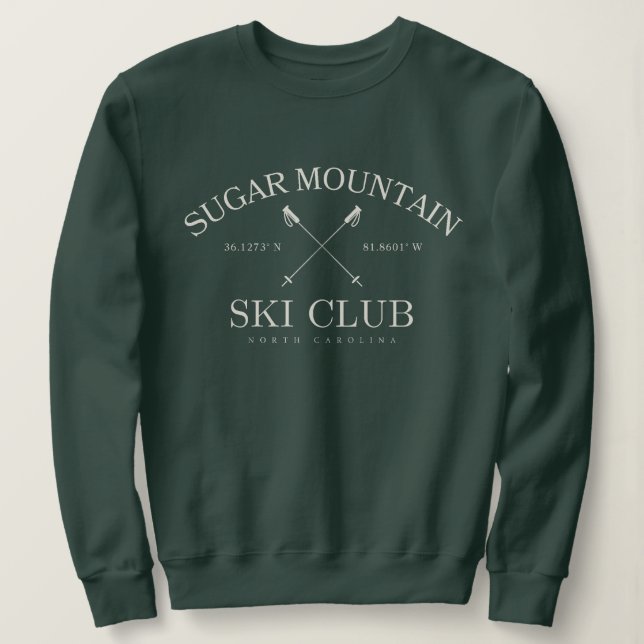 Sudadera Sugar Mountain Ski Club, Carolina del Norte (Anverso del diseño)