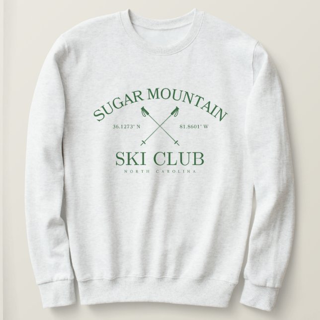 Sudadera Sugar Mountain Ski Club, Carolina del Norte (Anverso del diseño)
