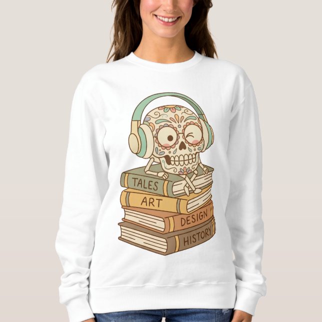 Sudadera Sugar Skull Passionate About Reading (Anverso)
