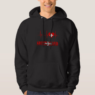 Sudadera Suiza Bandera Suiza Corazón Latido EKG Pulso S